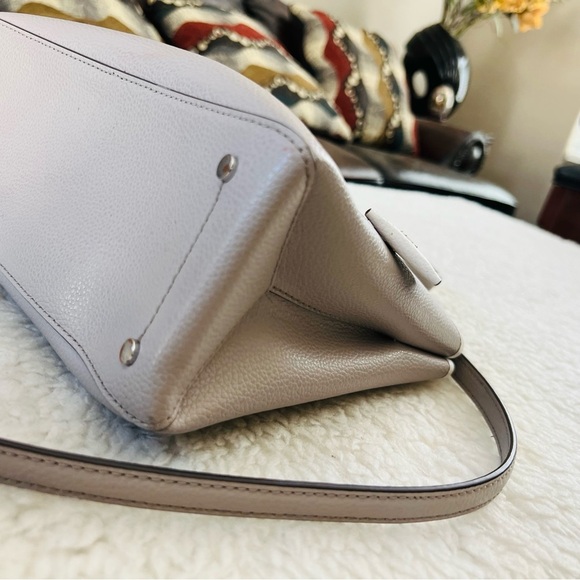 Kate Spade Eva Grain Leather Top Zip Soft Taupe Satchels/Crossbody Small Bag - Picture 9 of 16